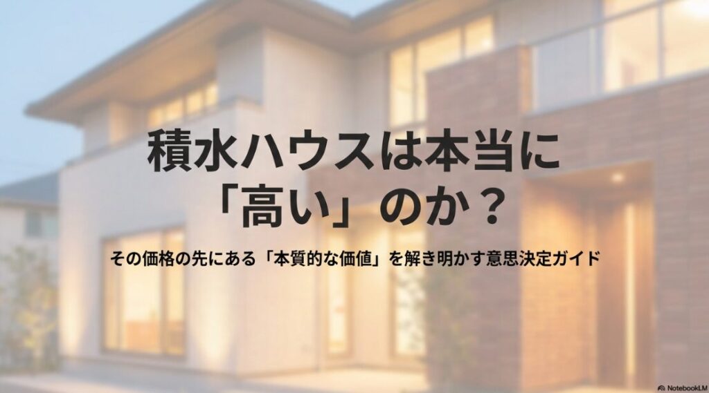 積水ハウスは高いのか？価格の先にある本質的な価値を解説するガイド