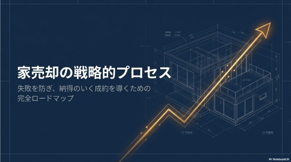 不動産売却における失敗を防ぎ、納得のいく成約を導くための戦略的プロセスを整理した完全ロードマップの表紙 。