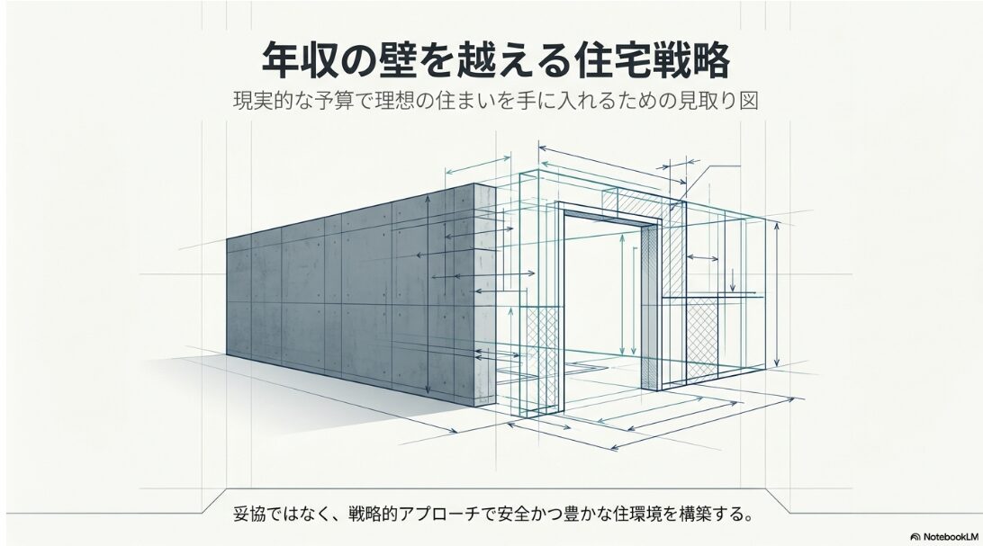 現実的な予算で理想の住まいを手に入れるための見取り図が描かれた表紙画像
