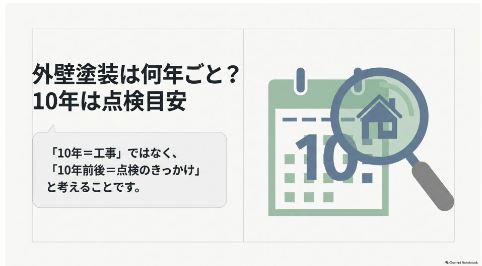 外壁塗装は何年ごと？10年は点検目安